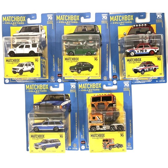 2023 Matchbox Collectors Lot #1-5 FREIGHTLINER LAND ROVER RALLY VW FASTBACK BENZ - Picture 1 of 16